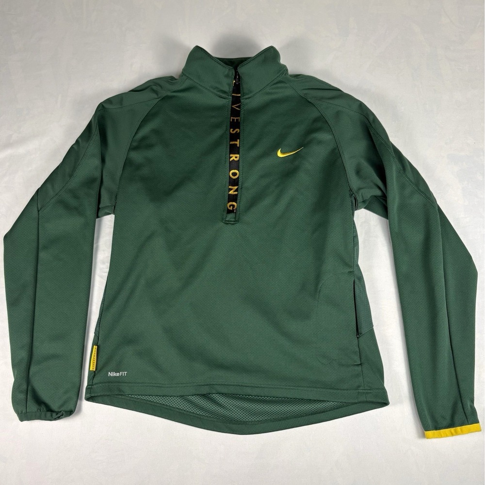 Nike Green Bay Packers Dri-FIT 1/4 Zip Mock Neck Pullover Tee Men's M LiveStrong